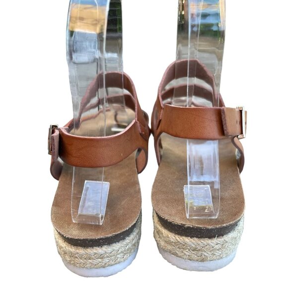 Anthropologie x Patrizia Spring Step LEATHER Kalissa Platform Sandals  Brown 38 - Picture 4 of 6